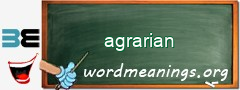 WordMeaning blackboard for agrarian